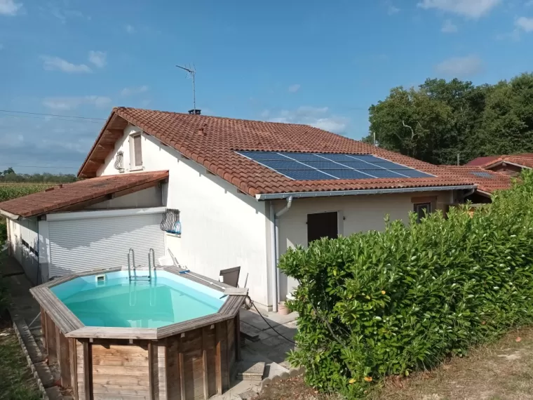 Pose de panneaux solaires à Mimbaste, Les Landes, SLER